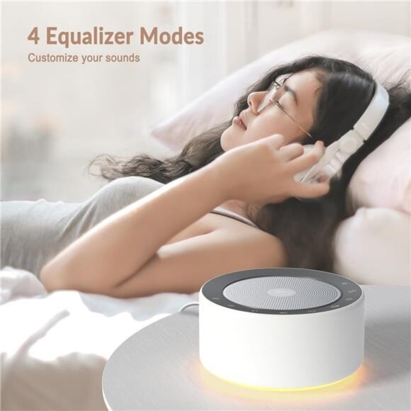 White Noise Sound Machine with Nursery Lamp, Mood Lighting, 7 Colour - Picture 2 of 7